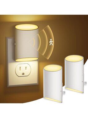 Adjustable LED Motion Sensor Night Lights with Dusk to Dawn, 2-Pack for Home Use